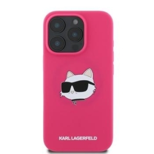 Markowy Hard Case Karl Lagerfeld Sil Choupette Head Print Apple iPhone 16 Pro Fuksja - 170522