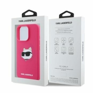 Markowy Hard Case Karl Lagerfeld Sil Choupette Head Print Apple iPhone 16 Pro Fuksja - 170523