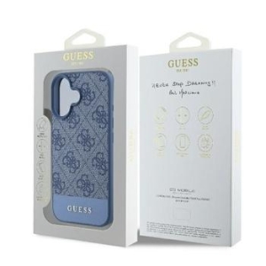 Markowy Hard Case Guess 4G PU Bottom Stripe Apple iPhone 16 Niebieski - 201818