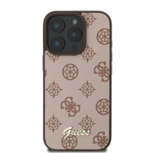 Markowy Hard Case Guess PU Peony Script Apple iPhone 16 Pro Max Brązowy - 201833