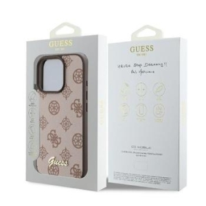 Markowy Hard Case Guess PU Peony Script Apple iPhone 16 Pro Max Brązowy - 201835