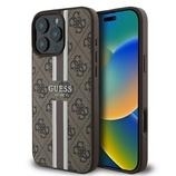 Markowy Hard Case Guess 4G Printed Stripes Apple iPhone 16 Pro Brązowy - 201737
