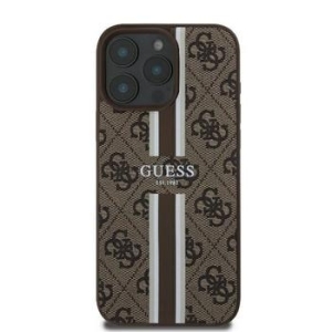 Markowy Hard Case Guess 4G Printed Stripes Apple iPhone 16 Pro Brązowy - 201738