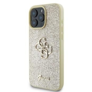 Markowy Hard Case Guess Fixed Glitter Big 4G Apple iPhone 16 Pro Max Złoty - 201745