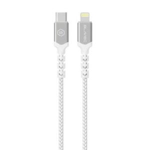 Kabel pleciony Typ C na Lightning Raptor Blavec PD 20W 2,4A 0,5m Biały/Srebrny - 170967
