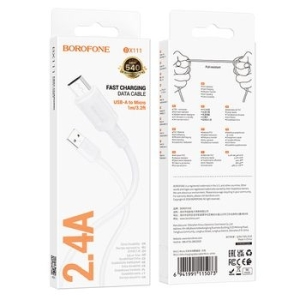 Kabel USB Micro USB Borofone BX111 Feliz 2,4A 1m Biały - 172224