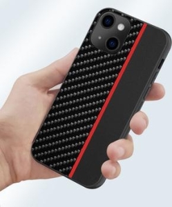 Carbon Case Xiaomi Redmi 9 Czarny z Czerwonym paskiem - 172382