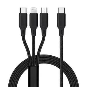Kabel 3w1 Typ C do Lightning / Typ C / Micro USB 2,4A C171 1,2 m Czarny - 172638