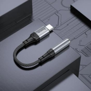 Adapter AUX Typ C do Jack 3,5 mm Hoco LS36 0,12 m Czarny - 172641