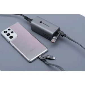 Kabel 4w1 Typ C  USB A  do Typ C / Lightning QC PD 3A 60W FORCELL F-ENERGY C241 1m Szary - 173466