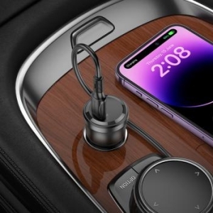 Ładowarka samochodowa Typ C Borofone BZ24 Clever QC 3.0 PD 20W + Kabel Typ C na Lightning Czarny - 173961