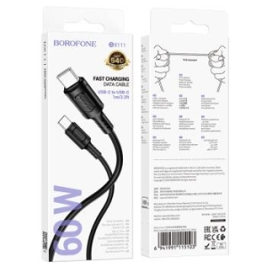 Kabel Typ C na Typ C Borofone BX111 Feliz 60W 3A 1m Czarny - 174016