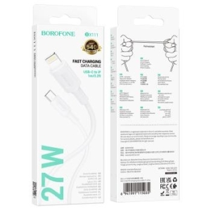 Kabel Typ C na Lightning Borofone BX111 Feliz PD 27W 1m Biały - 174023
