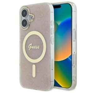 Markowy Hard Case Guess IML 4G Magsafe Apple iPhone 16 Różowy - 174949