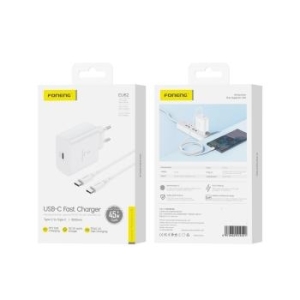 Ładowarka sieciowa Typ C Foneng EU62 GaN PD 45W + Kabel Typ C na Typ C Biały - 175408
