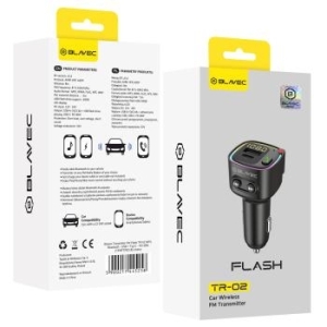 Transmiter FM Blavec Flash TR-02 MP3, Bluetooth - USB + Typ C - PD 30W Czarny - 175573