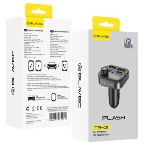 Transmiter FM Blavec Flash TR-01 MP3, Bluetooth - 2xUSB + Typ C - PD 36W QC3.0 18W Czarny - 175581