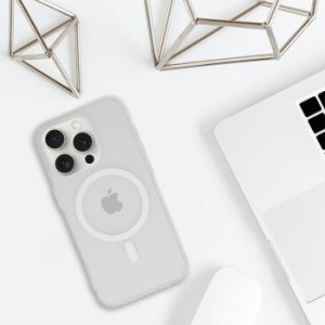 Markowy Silikon Liavec Warframe Magsafe Series Case Apple iPhone 14 Pro Biały - 175611