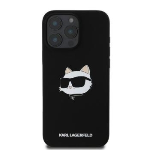 Markowy Hard Case Karl Lagerfeld Sil Choupette Head Print Apple iPhone 16 Pro Max Czarny - 175740