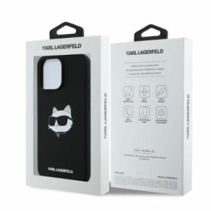 Markowy Hard Case Karl Lagerfeld Sil Choupette Head Print Apple iPhone 16 Pro Max Czarny - 175742