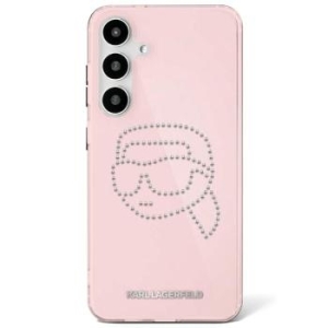 Markowy Hard Case Karl Lagerfeld Rhinestones Karl Head Logo Samsung Galaxy S25 Różowy - 175932