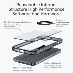 Markowy Armor Case Rock Crystal Shield Series Apple iPhone 14 Pro Przezroczyst/Czarny - 176652