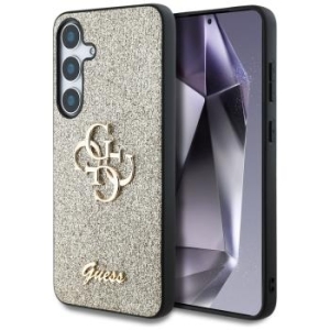Markowy Hard Case Guess Fixed Glitter Big 4G Metal Logo Samsung Galaxy S25 Plus Złoty - 176908