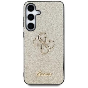 Markowy Hard Case Guess Fixed Glitter Big 4G Metal Logo Samsung Galaxy S25 Plus Złoty - 176909