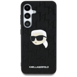 Markowy Hard Case Karl Lagerfeld Leather Monogram Pin Logo Karl Head Samsung Galaxy S25 Plus Czarny - 176913