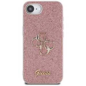 Markowy Hard Case Guess Fixed Glitter Big 4G Apple iPhone 16e Różowy - 177695