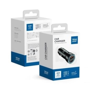 Ładowarka Samochodowa Typ C + USB Blue Star 3A 25W PD QC3.0 AFC PPS Czarny - 177855