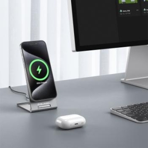 Ładowarka Indukcyjna Blavec BQI-01 Qi2 15W magnetyczna Magsafe + Kabel Raptor typ C na typ C Srebrny - 206964