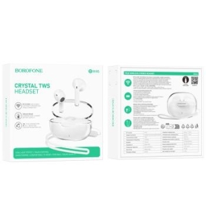 Słuchawki Bluetooth TWS Borofone BW46 Ice flake Biały - 178103