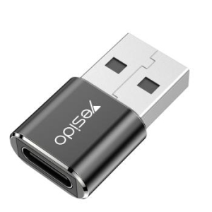Adapter OTG USB (męski) na Typ C (żeński) Yesido GS09 Czarny - 178366