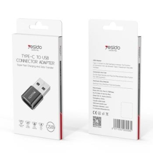 Adapter OTG USB (męski) na Typ C (żeński) Yesido GS09 Czarny - 178369