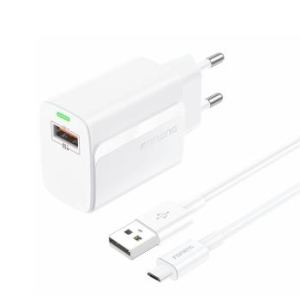 Ładowarka sieciowa USB Foneng EU64 18W + Kabel Micro USB Biały - 178428