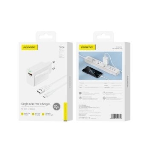 Ładowarka sieciowa USB Foneng EU64 18W + Kabel Micro USB Biały - 178431