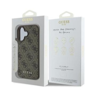 Markowy Hard Case Guess PU 4G Classic Apple iPhone 16 Plus Brązowy - 178537