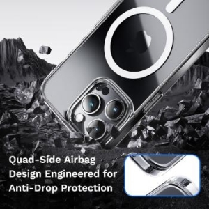 Markowy Silikon Rock Crystal Series Magnetic Apple iPhone 16 Pro Max Przezroczysty - 178749