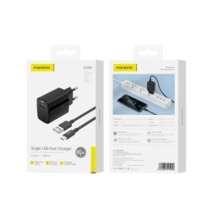 Ładowarka sieciowa USB Foneng EU64 18W + Kabel Micro USB Czarny - 179344