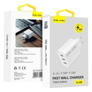 Ładowarka sieciowa 3xUSB Blavec BC3 3A Biały - 206995