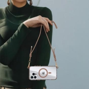 Strap Clear Case Apple iPhone 16 Złoty - 179725