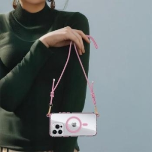 Strap Clear Case Apple iPhone 13 / 14 Różowy - 179737