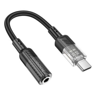 Adapter AUX USB Tp C do Jack 3,5 mm Hoco 0,15 m LS37 Czarny - 180514
