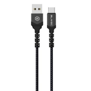 Kabel pleciony USB na Typ C Blavec Raptor 3A 2m Apple CarPlay/Android Auto Czarny/Szary - 180610