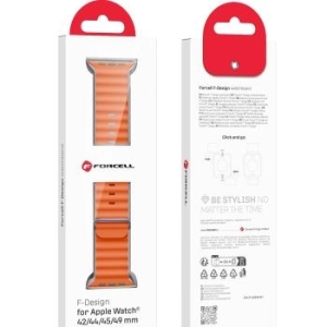 Pasek Silikonowy Apple Watch Forcell F-Design FA12 dziurki  42   44 / 45 / 49 mm Pomarańczowy - 180642