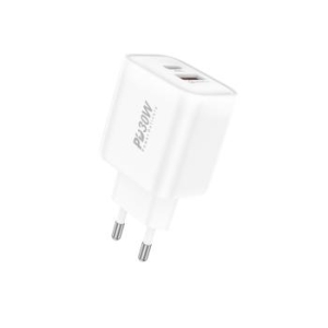 Ładowarka sieciowa USB + Typ C Foneng EU52 QC 3.0 PD 30W Biały - 180665