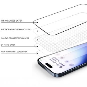 Szkło Hartowane 6D Matte Full Glue Tel Protect Apple iPhone 13 Pro Max Czarny - 180680