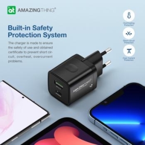 Ładowarka sieciowa USB + Typ C Amazing Thing Speed Pro EUPD20WB QC 3.0 PD 20W 3A Czarny - 180718