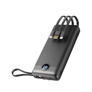 Powerbank 20000 mAh z wbudowanymi kablami Micro USB   Typ C / Lightning Veger C20 Czarny - 180837